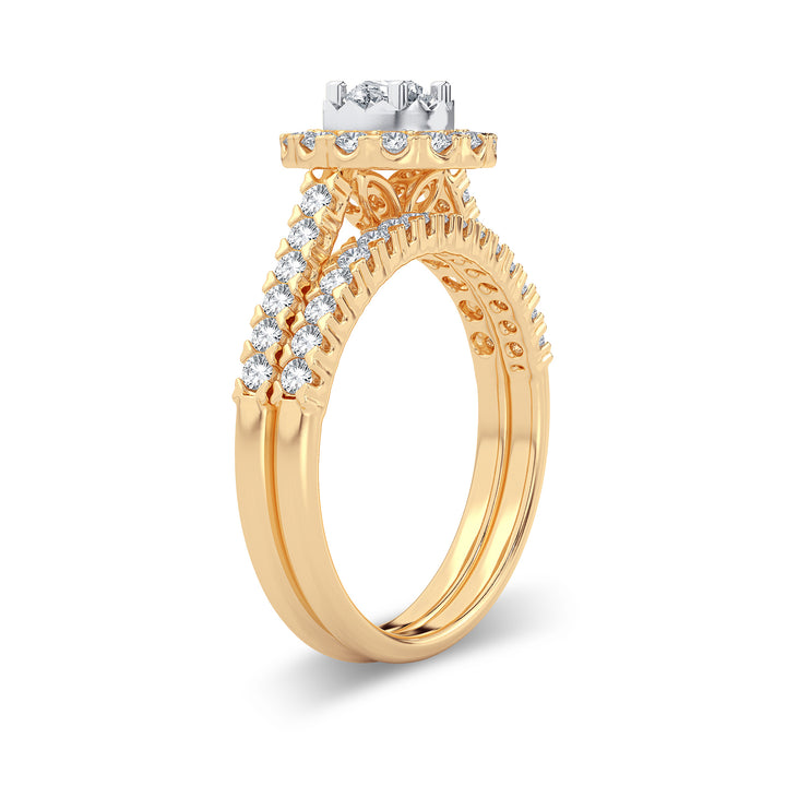 Brilliant 14k Gold 1.00CT Lab Grown Diamond Bridal Ring