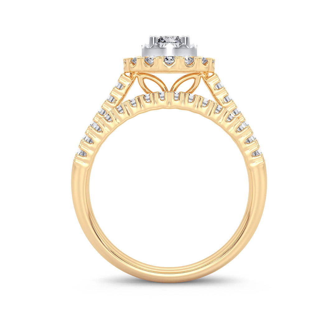 Brilliant 14k Gold 1.00CT Lab Grown Diamond Bridal Ring