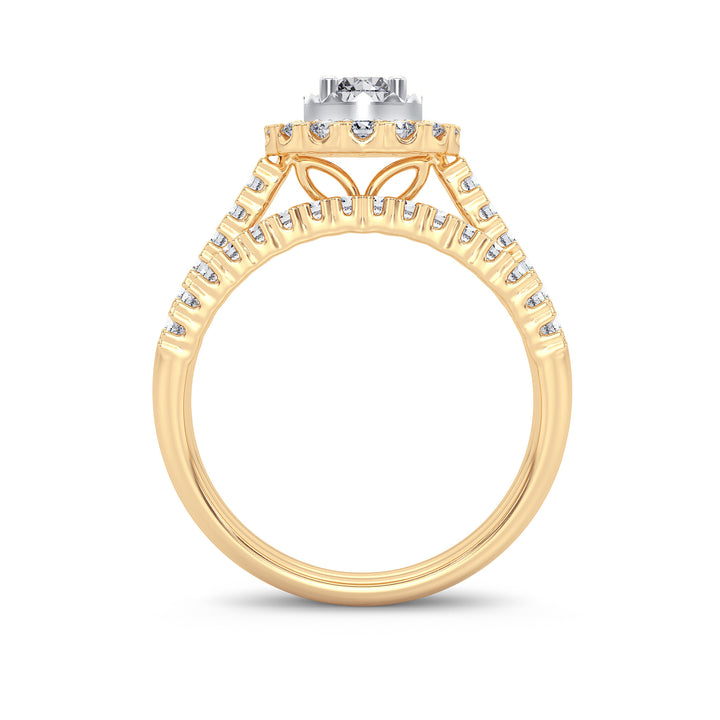 Brilliant 14k Gold 1.00CT Lab Grown Diamond Bridal Ring