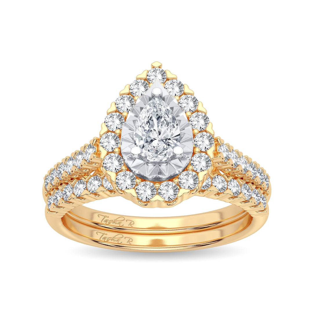 14K Yellow Gold Lab Diamond Bridal Ring - 1.05CT Elegance