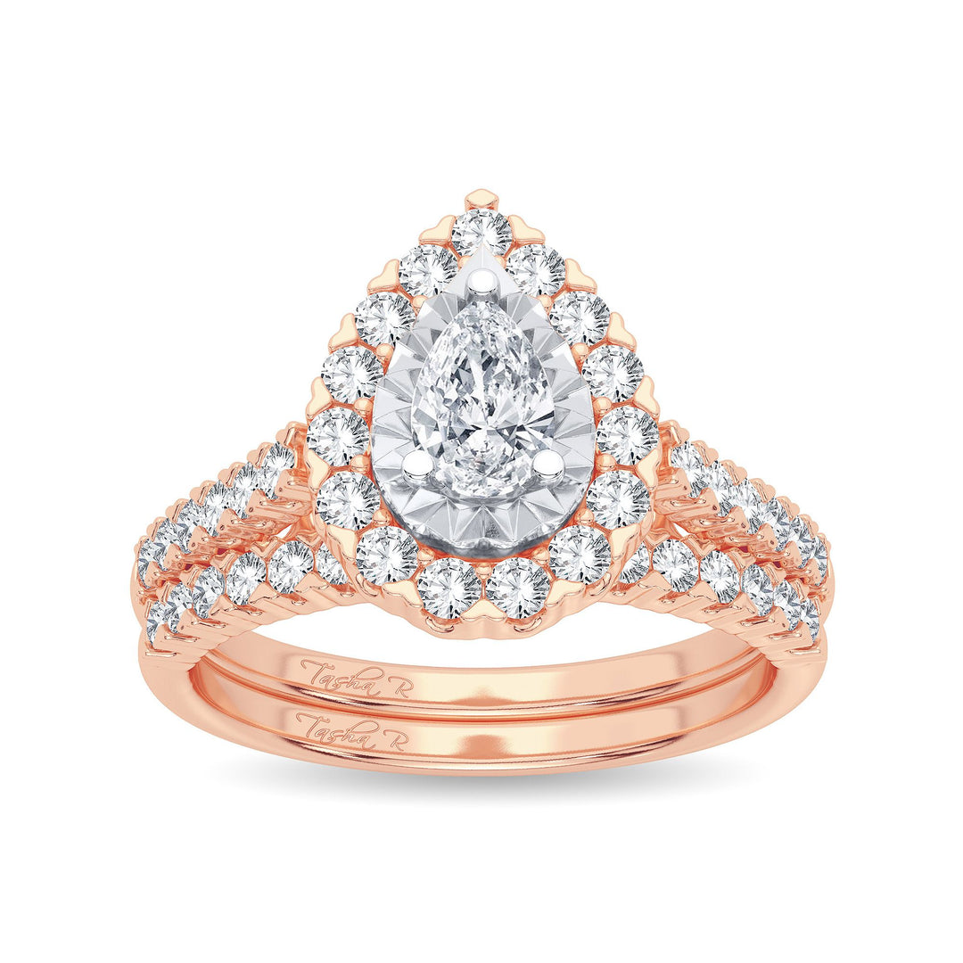 14K Rose Gold 1.00CT Diamond Bridal Ring