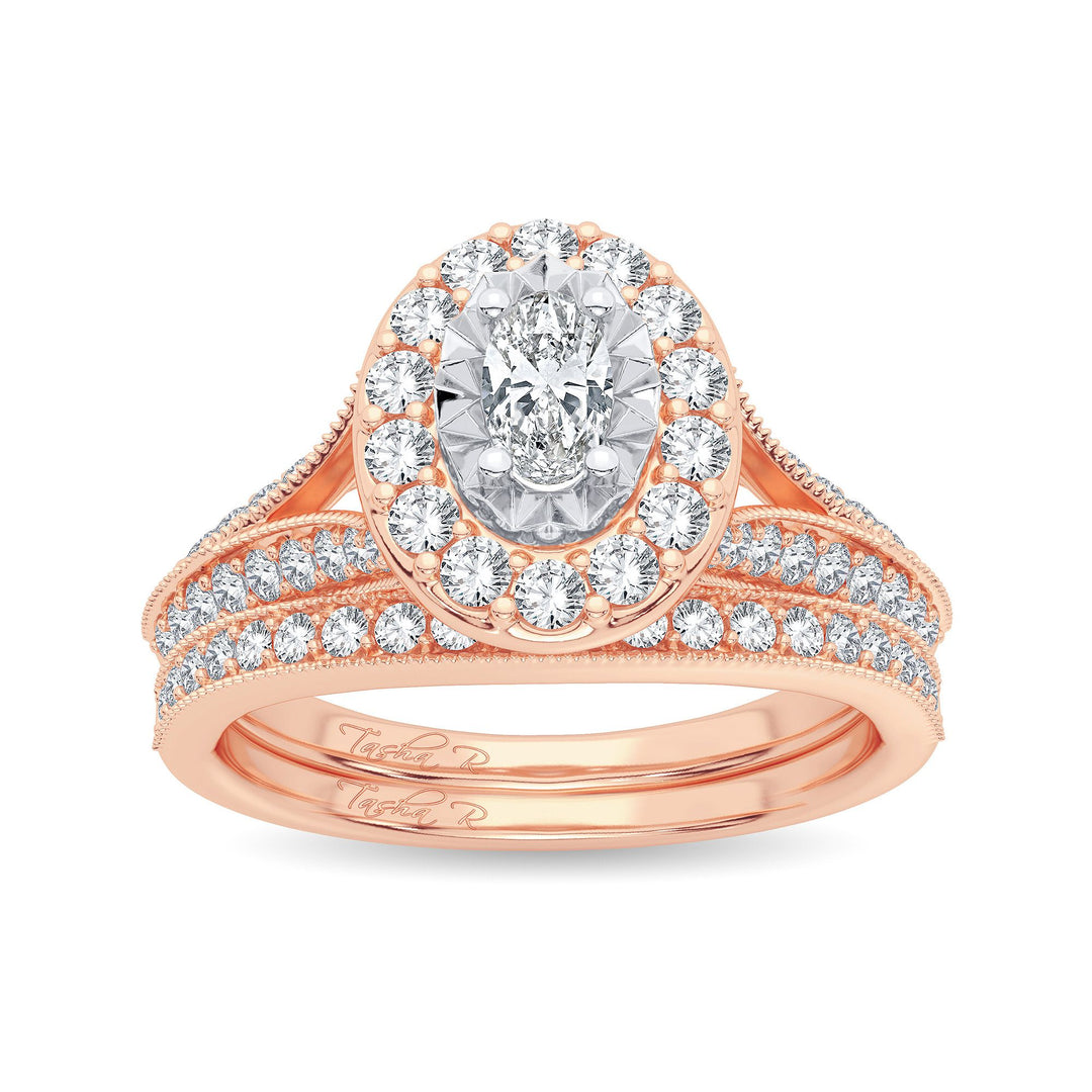Romantic Rose Gold 1CT Diamond Bridal Ring