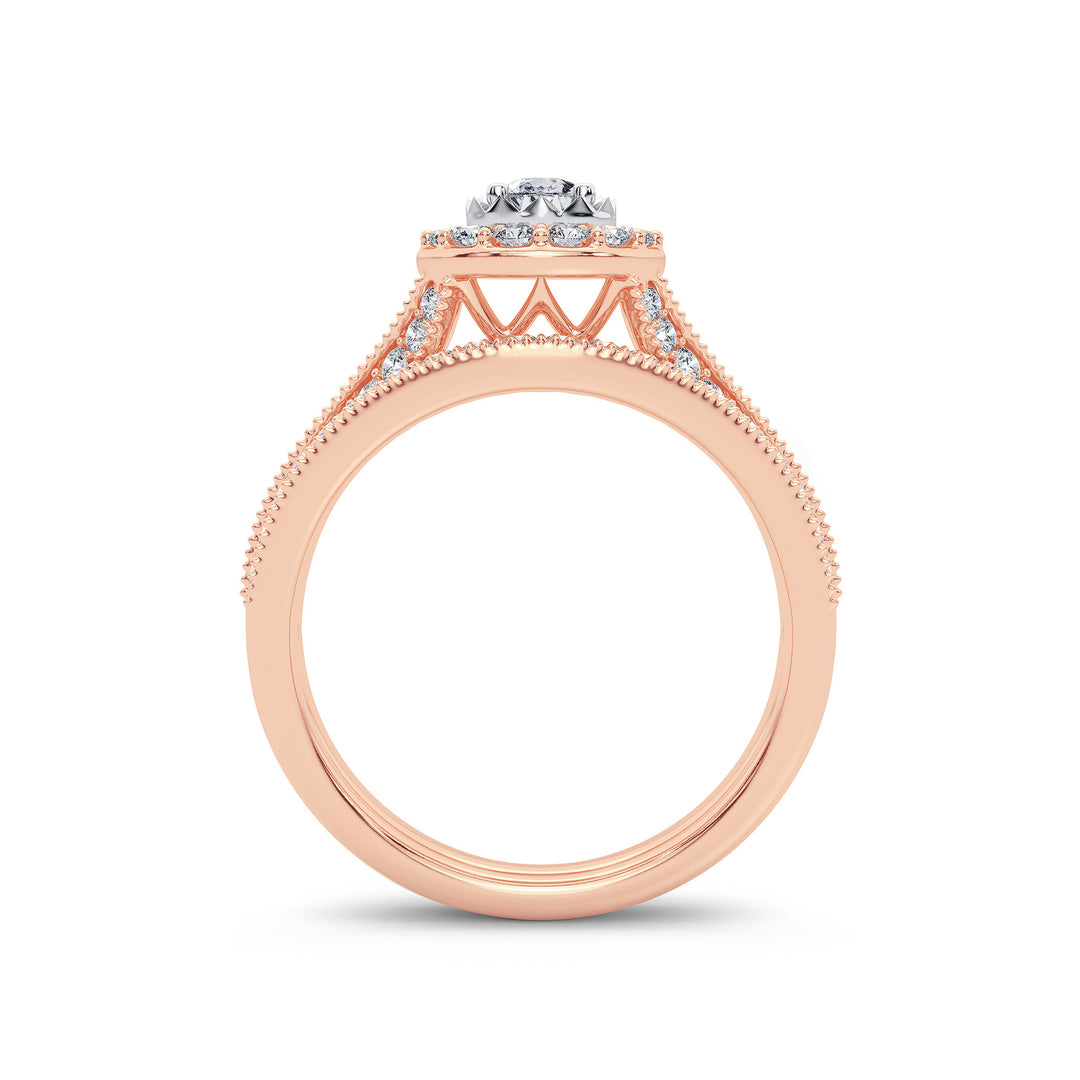 Romantic 14k Rose Gold Lab Diamond Engagement Ring (0.96CT)