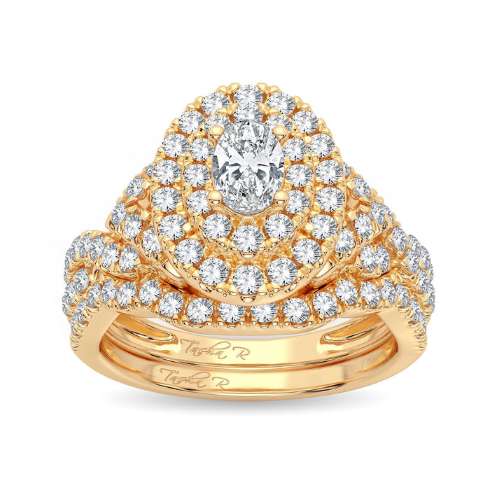 14K Yellow Gold Lab-Grown 1.82CT Diamond Bridal Ring