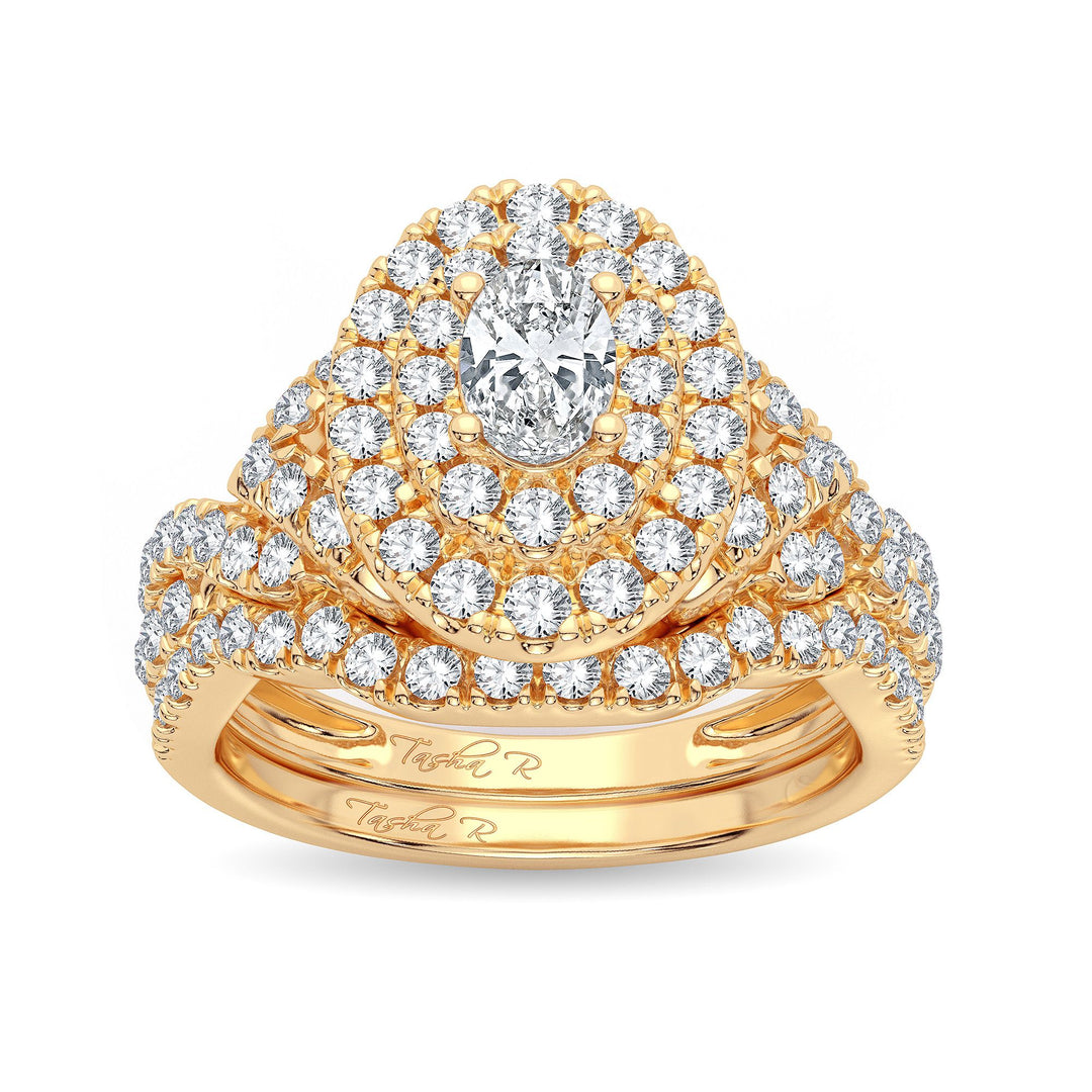 14K Yellow Gold 1.82CT Diamond Bridal Ring