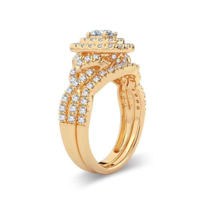 14K Yellow Gold Lab-Grown 1.82CT Diamond Bridal Ring