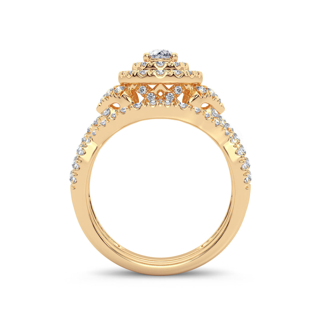14K Yellow Gold Lab-Grown 1.82CT Diamond Bridal Ring