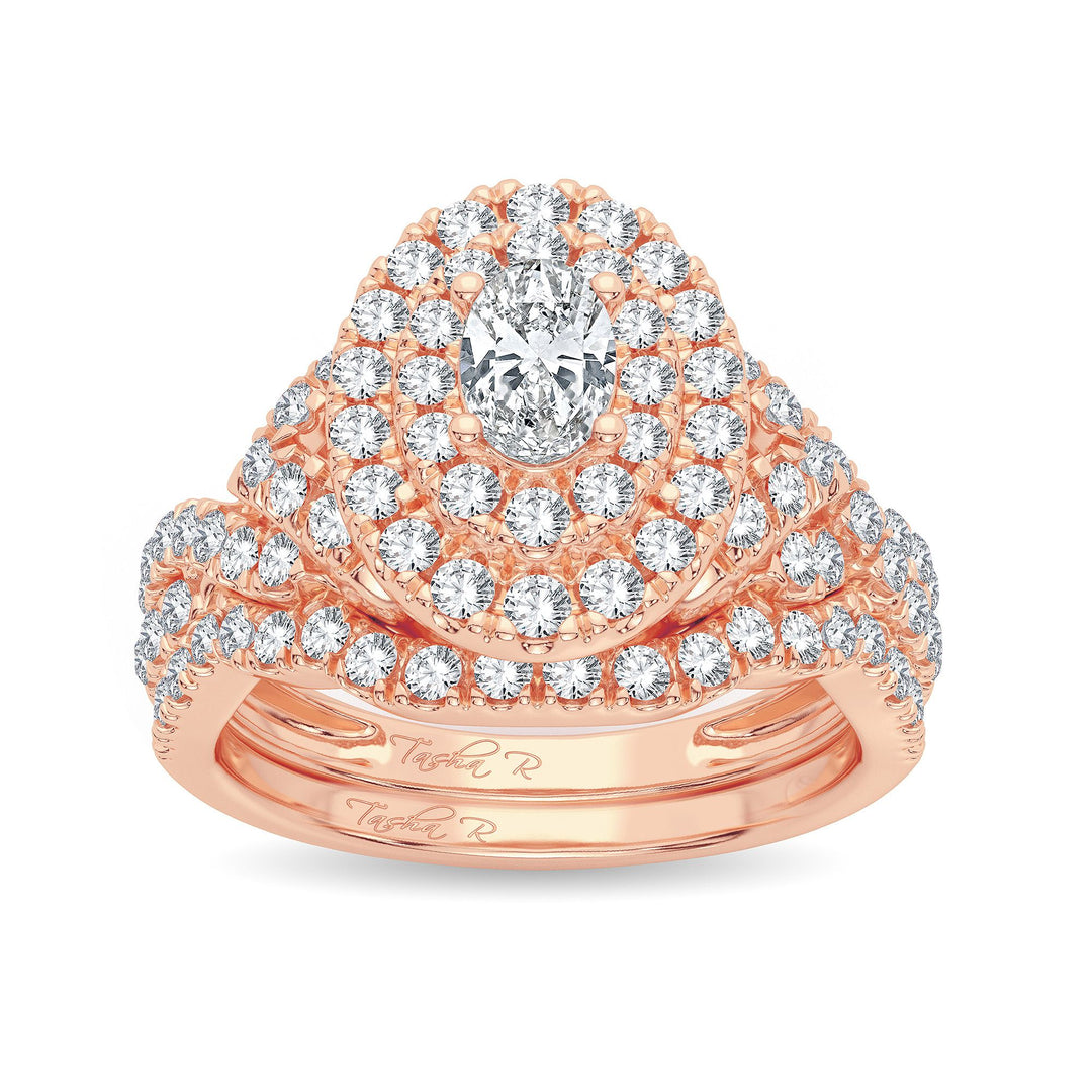 Elegant 14k Rose Gold 1.82CT Lab Diamond Engagement Ring