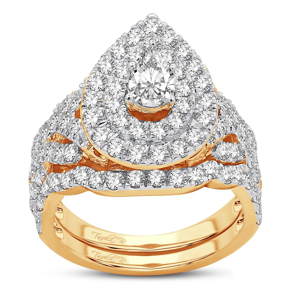 14K Yellow Gold 1.75CT Diamond Bridal Ring