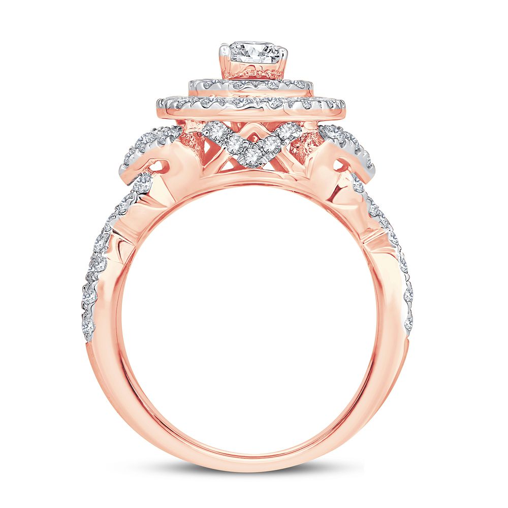 14k Rose Gold 1.75CT Lab Diamond Womens Bridal Ring
