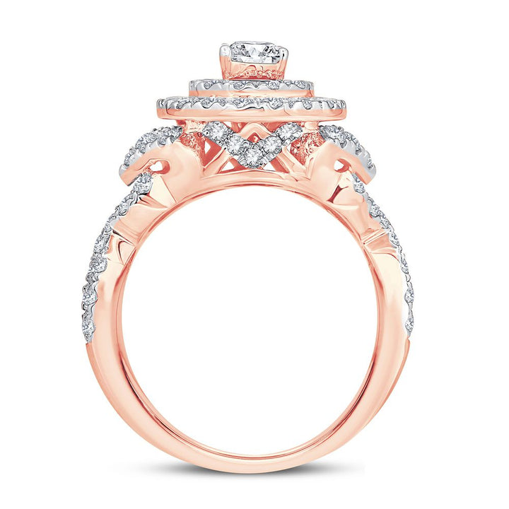 14k Rose Gold 1.75CT Lab Diamond Womens Bridal Ring