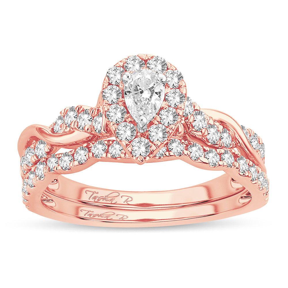 Elegant Lab-Grown 1CT Diamond Bridal Ring in Rose Gold