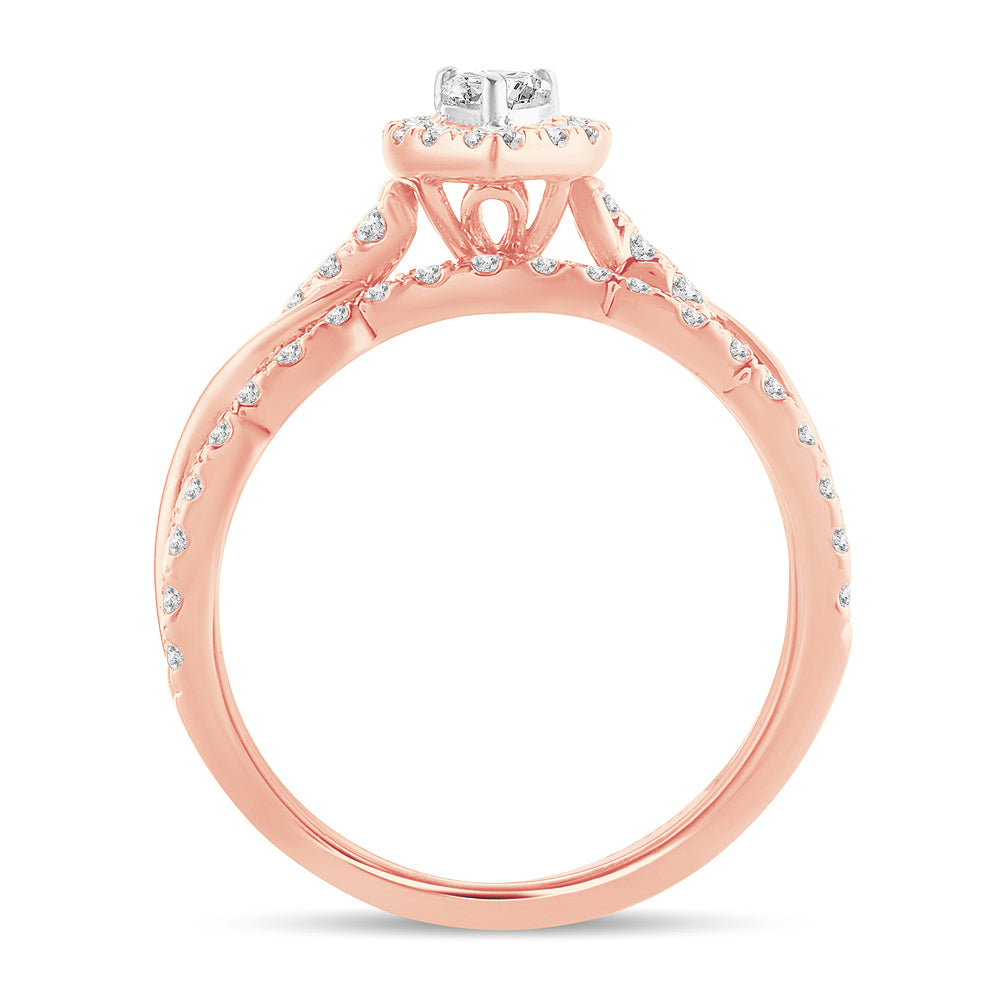Elegant Lab-Grown 1CT Diamond Bridal Ring in Rose Gold