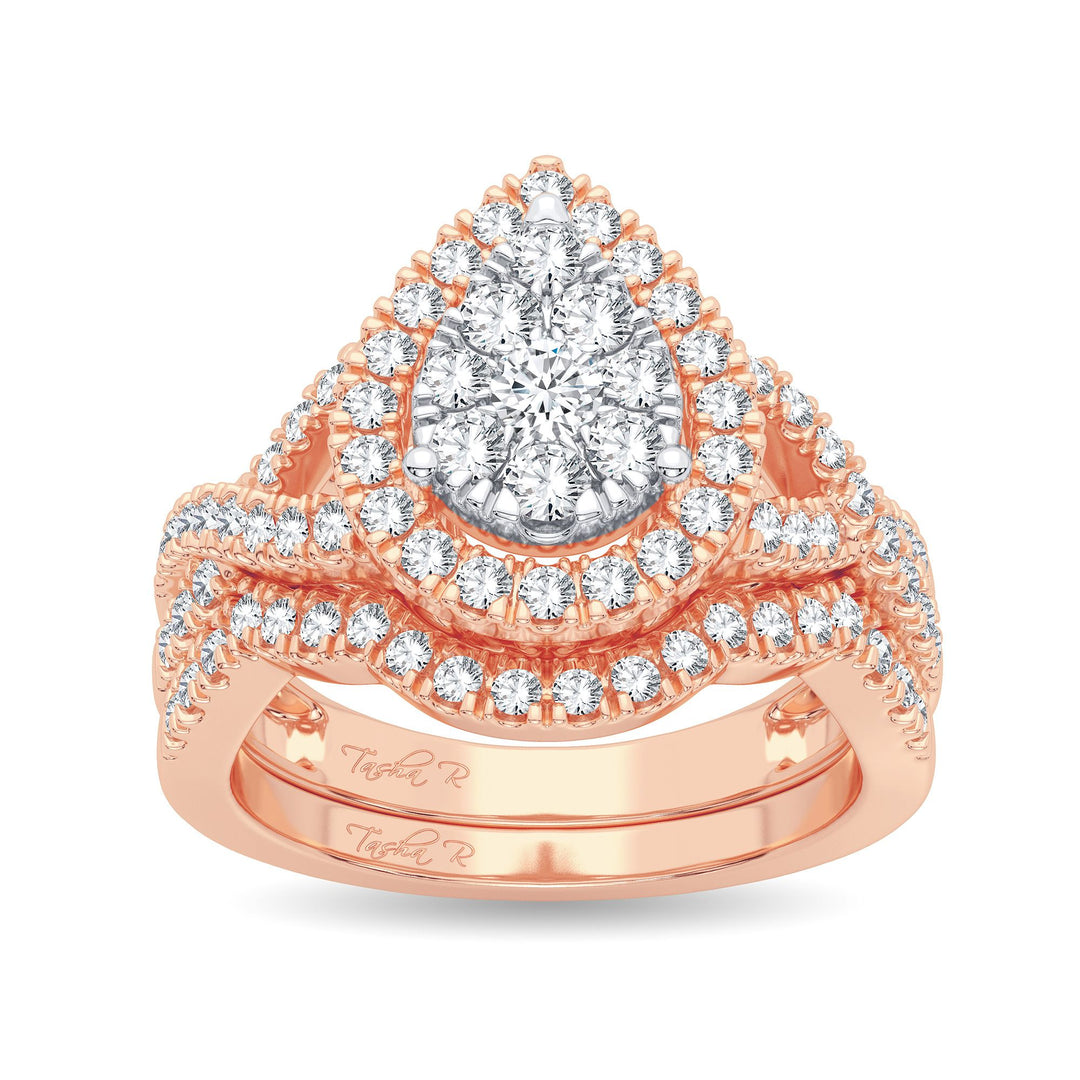 14K Yellow Gold 1CT Lab Diamond Bridal Ring Elegance
