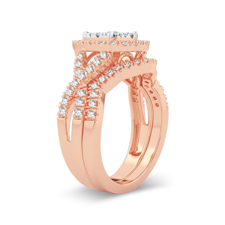 14K Yellow Gold 1CT Lab Diamond Bridal Ring Elegance