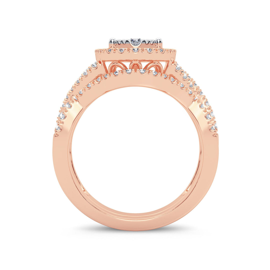 14K Yellow Gold 1CT Lab Diamond Bridal Ring Elegance
