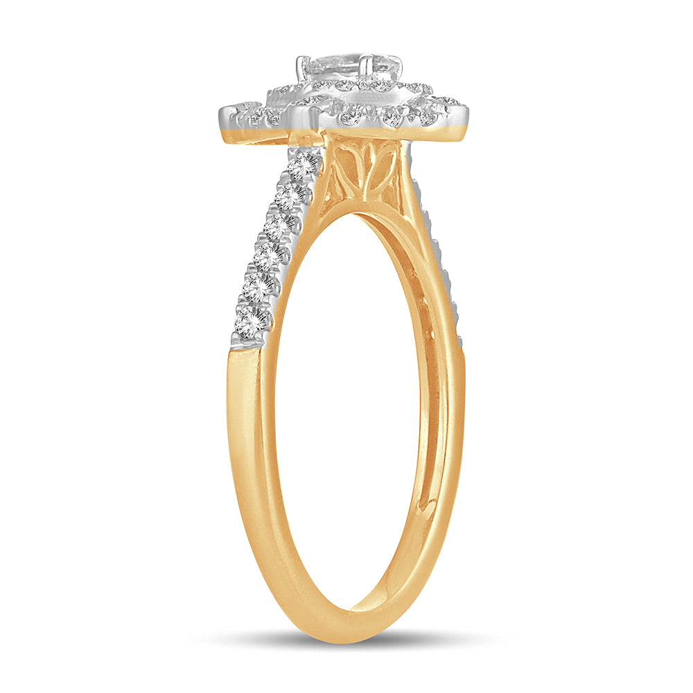 Timeless 14K Yellow Gold Lab-Grown 0.50CT Diamond Engagement Ring