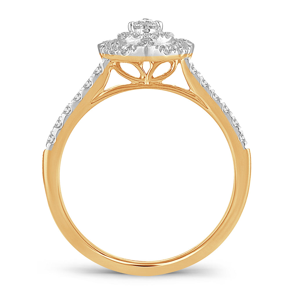 Timeless 14K Yellow Gold Lab-Grown 0.50CT Diamond Engagement Ring