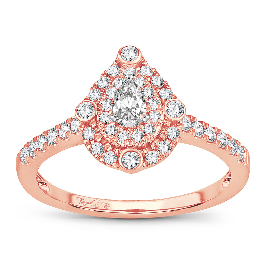 14K Rose Gold 0.50CT Diamond Ring