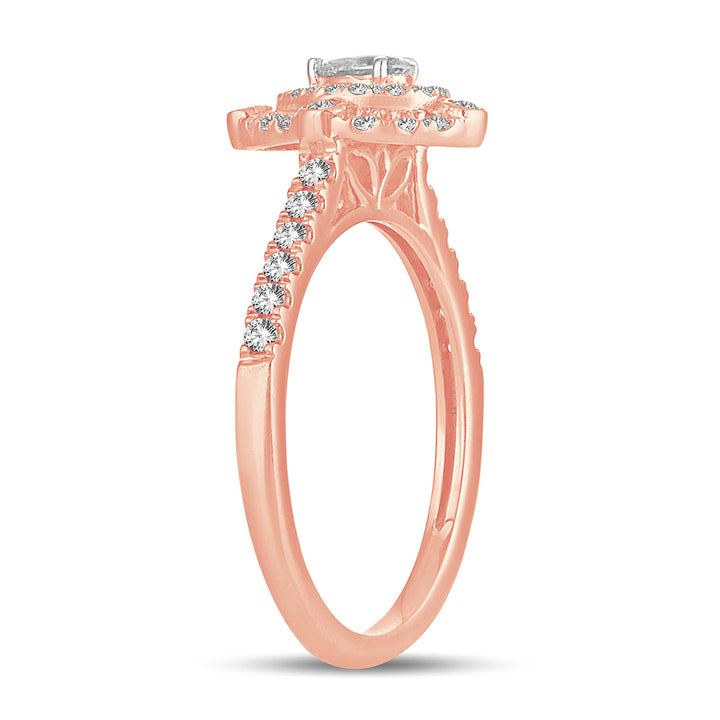 Romantic Rose Gold Lab Diamond Engagement Ring (0.5 CT)