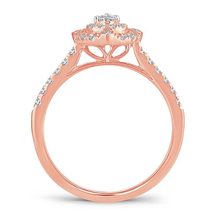 Romantic Rose Gold Lab Diamond Engagement Ring (0.5 CT)