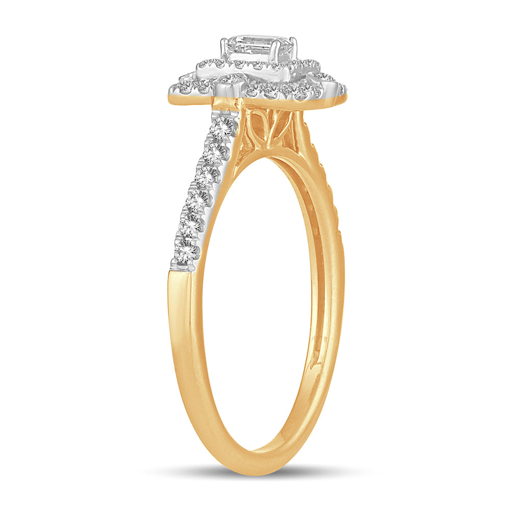Timeless 14K Yellow Gold Lab Diamond Engagement Ring (0.51CT)