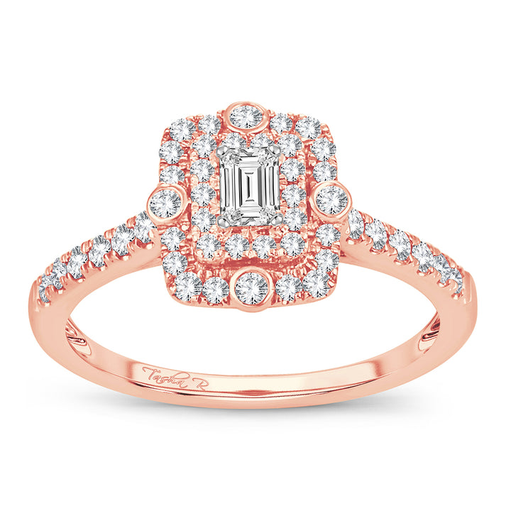 Romantic 14k Rose Gold Lab Diamond Engagement Ring (0.51CT)
