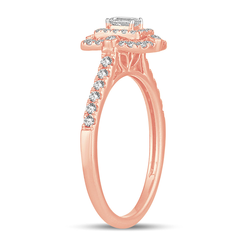 Romantic 14k Rose Gold Lab Diamond Engagement Ring (0.51CT)