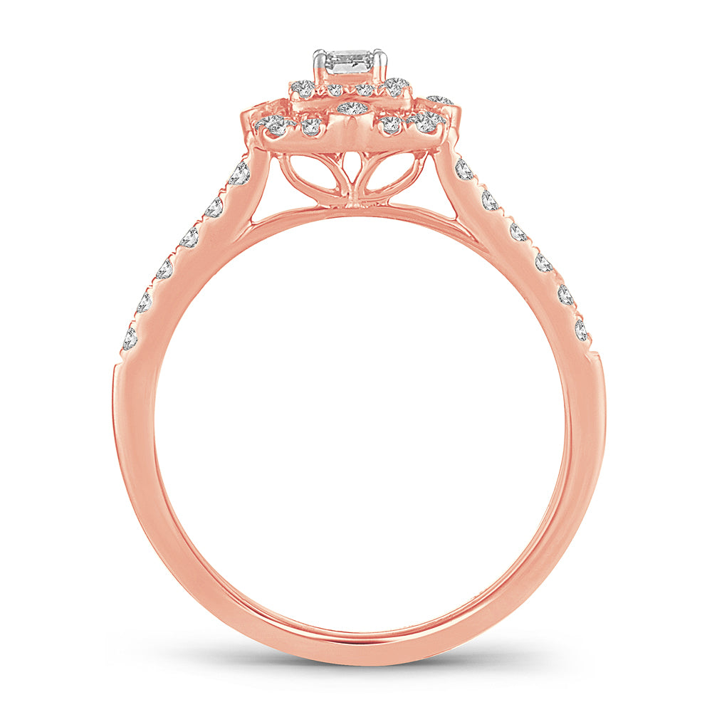 Romantic 14k Rose Gold Lab Diamond Engagement Ring (0.51CT)