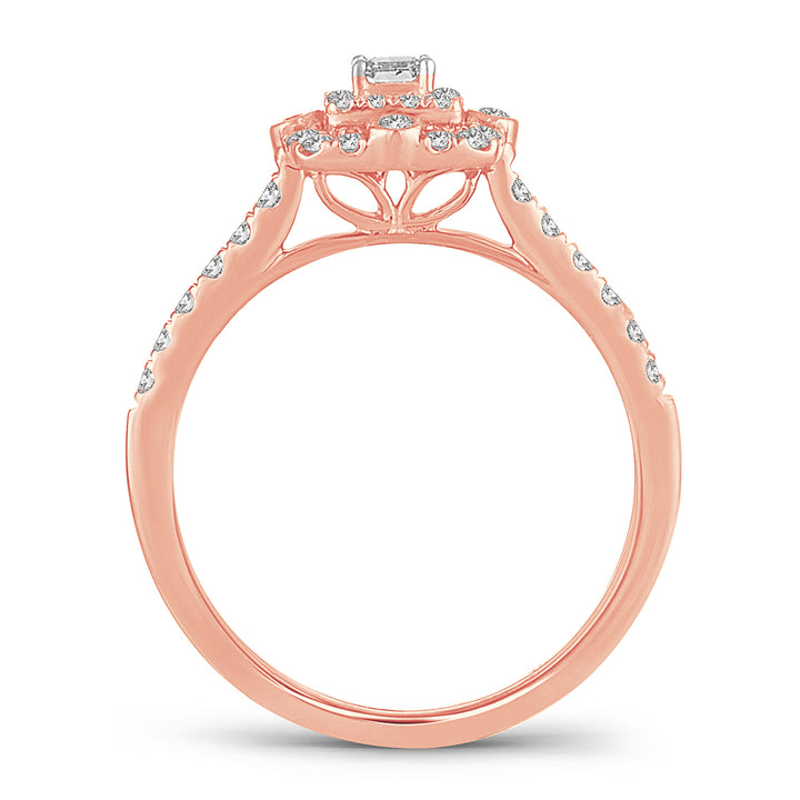 Romantic 14k Rose Gold Lab Diamond Engagement Ring (0.51CT)