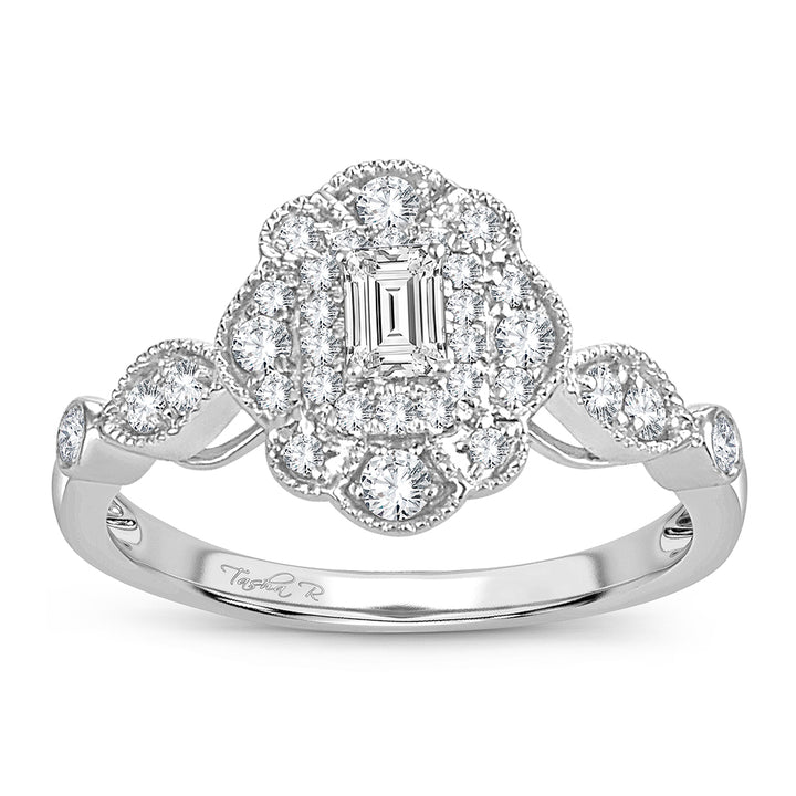 Brilliant 14k White Gold Lab Diamond Engagement Ring 0.50CT
