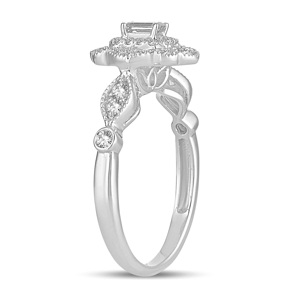Brilliant 14k White Gold Lab Diamond Engagement Ring 0.50CT
