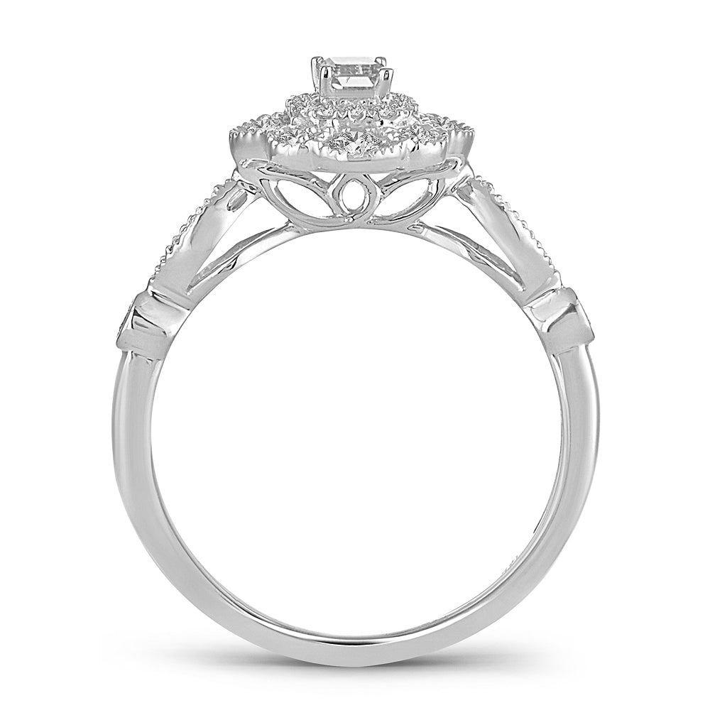 Brilliant 14k White Gold Lab Diamond Engagement Ring 0.50CT