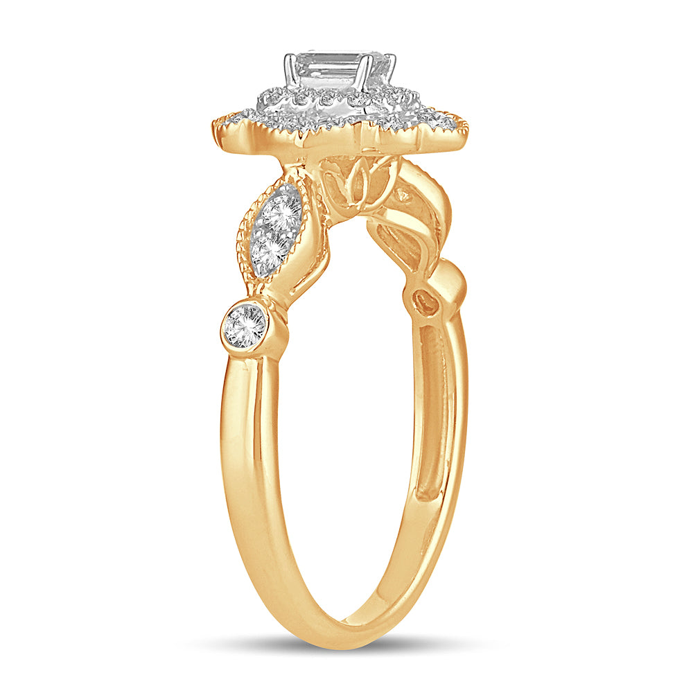 Timeless 14K Yellow Gold Lab Diamond Engagement Ring 0.50CT
