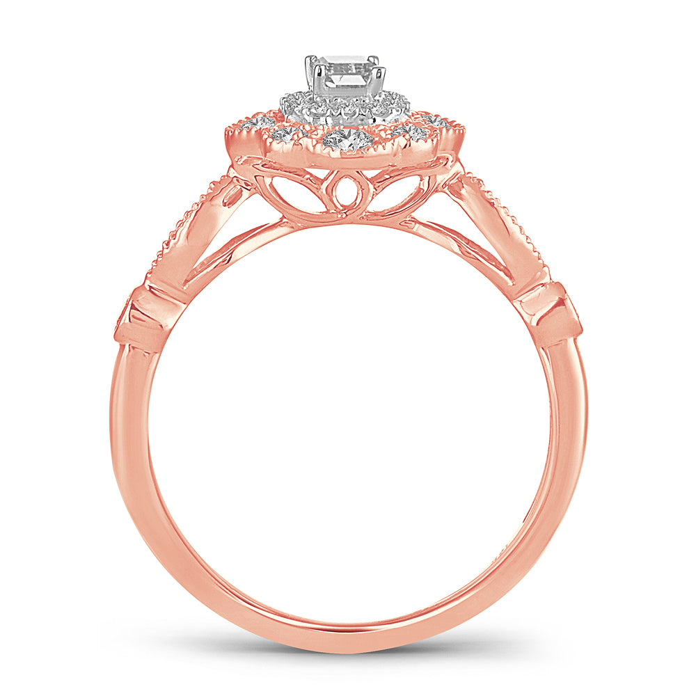 Romantic Rose Gold Lab Diamond Engagement Ring (0.5 CT)