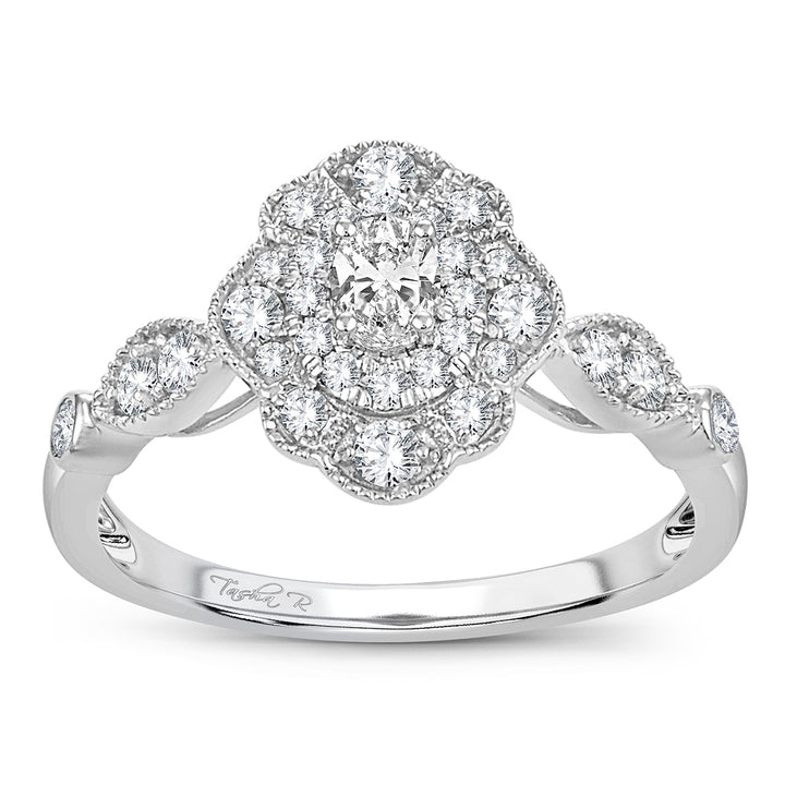 Brilliant 14k White Gold Lab Diamond Engagement Ring