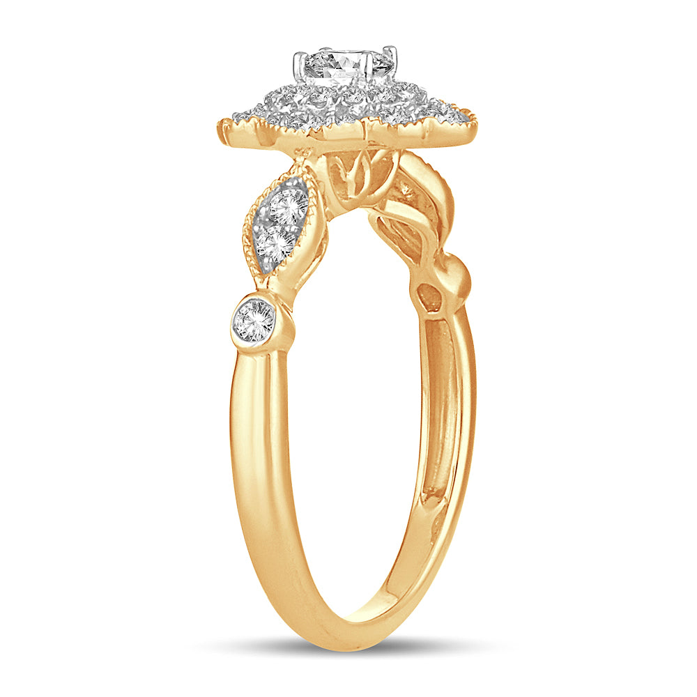 Timeless 14K Yellow Gold Lab Diamond Engagement Ring (0.50ct)