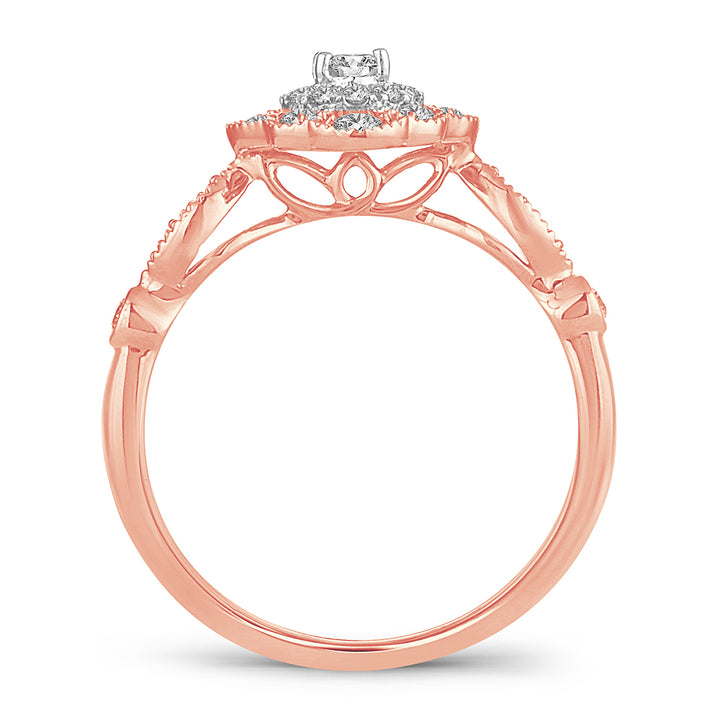 Romantic 14k Rose Gold Lab Diamond Engagement Ring (0.50ct)