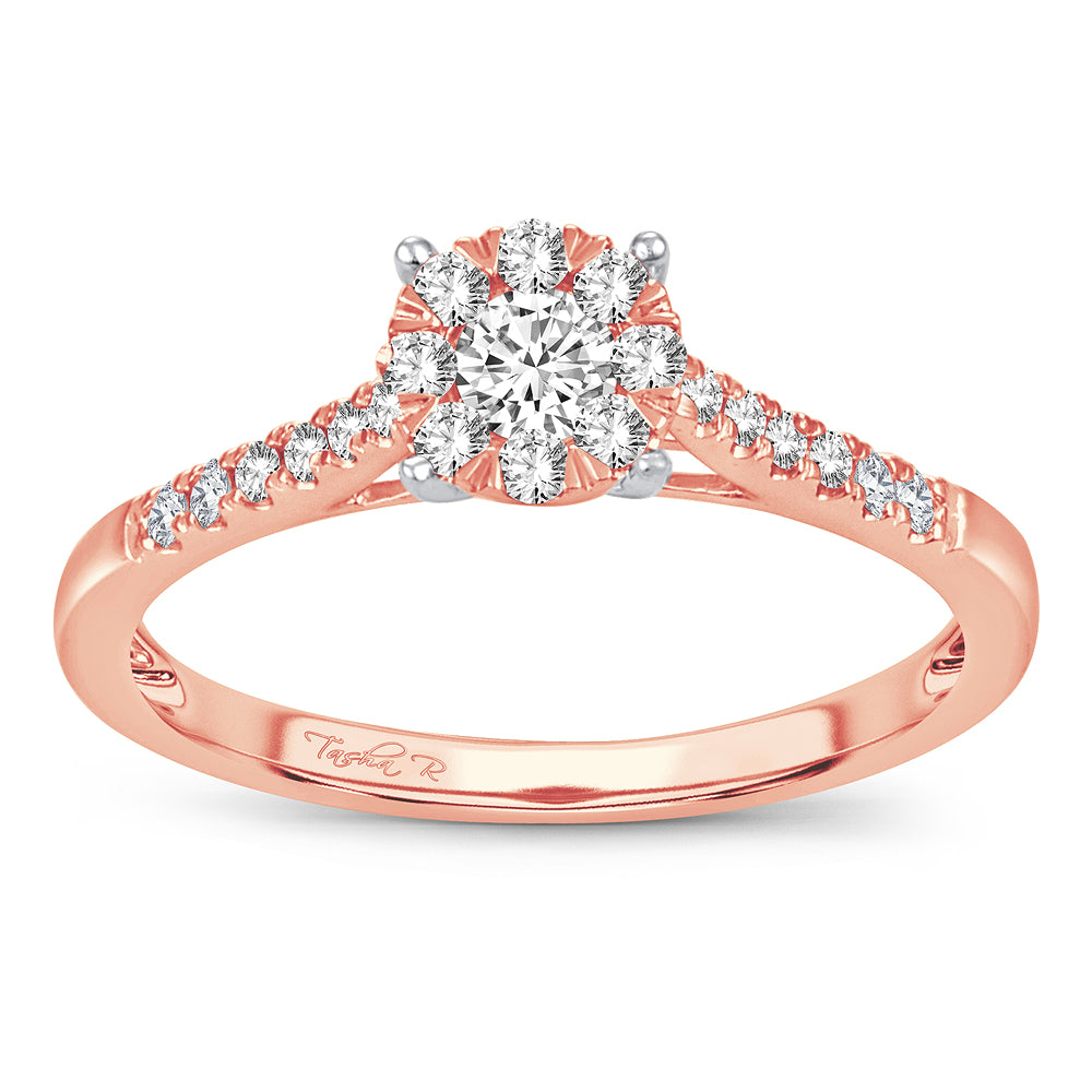 Romantic 14k Rose Gold Lab Diamond Engagement Ring (0.35CT)