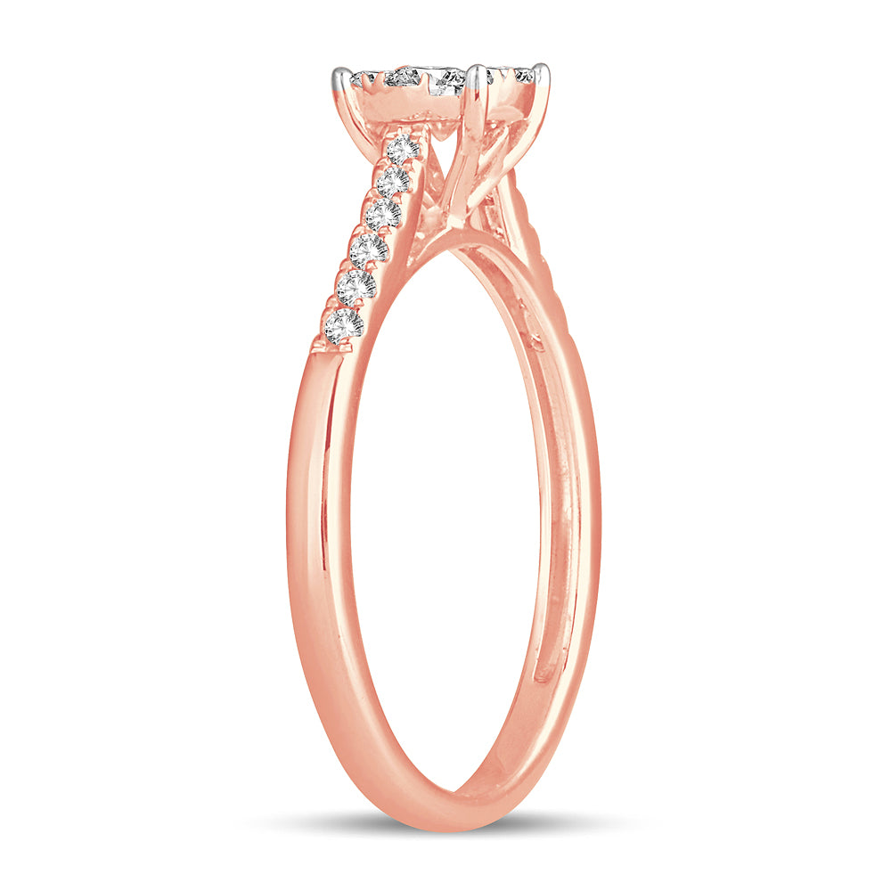 Romantic 14k Rose Gold Lab Diamond Engagement Ring (0.35CT)
