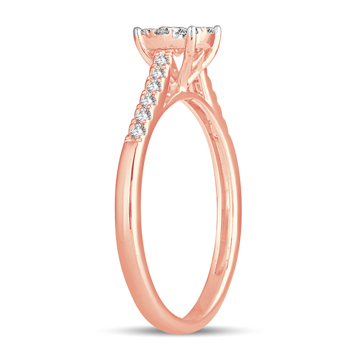 Romantic 14k Rose Gold Lab Diamond Engagement Ring (0.35CT)