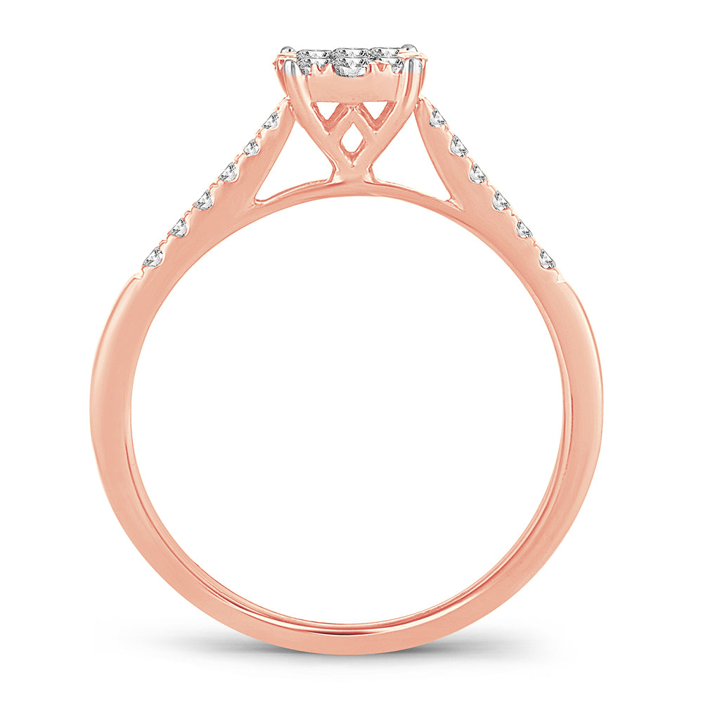 Romantic 14k Rose Gold Lab Diamond Engagement Ring (0.35CT)