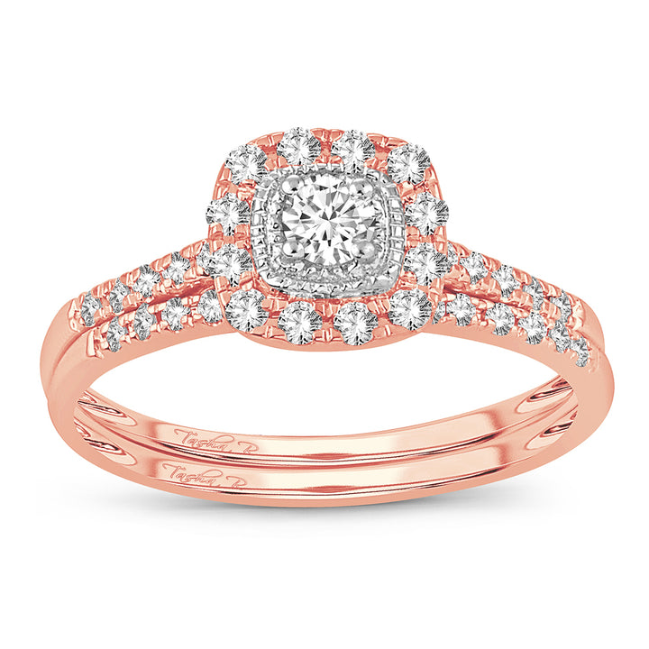 Romantic 14k Rose Gold Lab Diamond Engagement Ring (0.33CT)