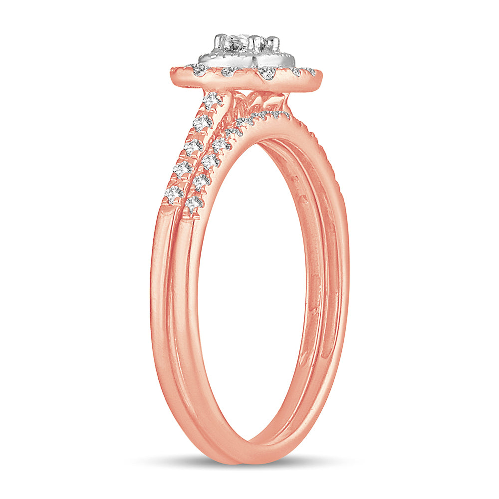 Romantic 14k Rose Gold Lab Diamond Engagement Ring (0.33CT)