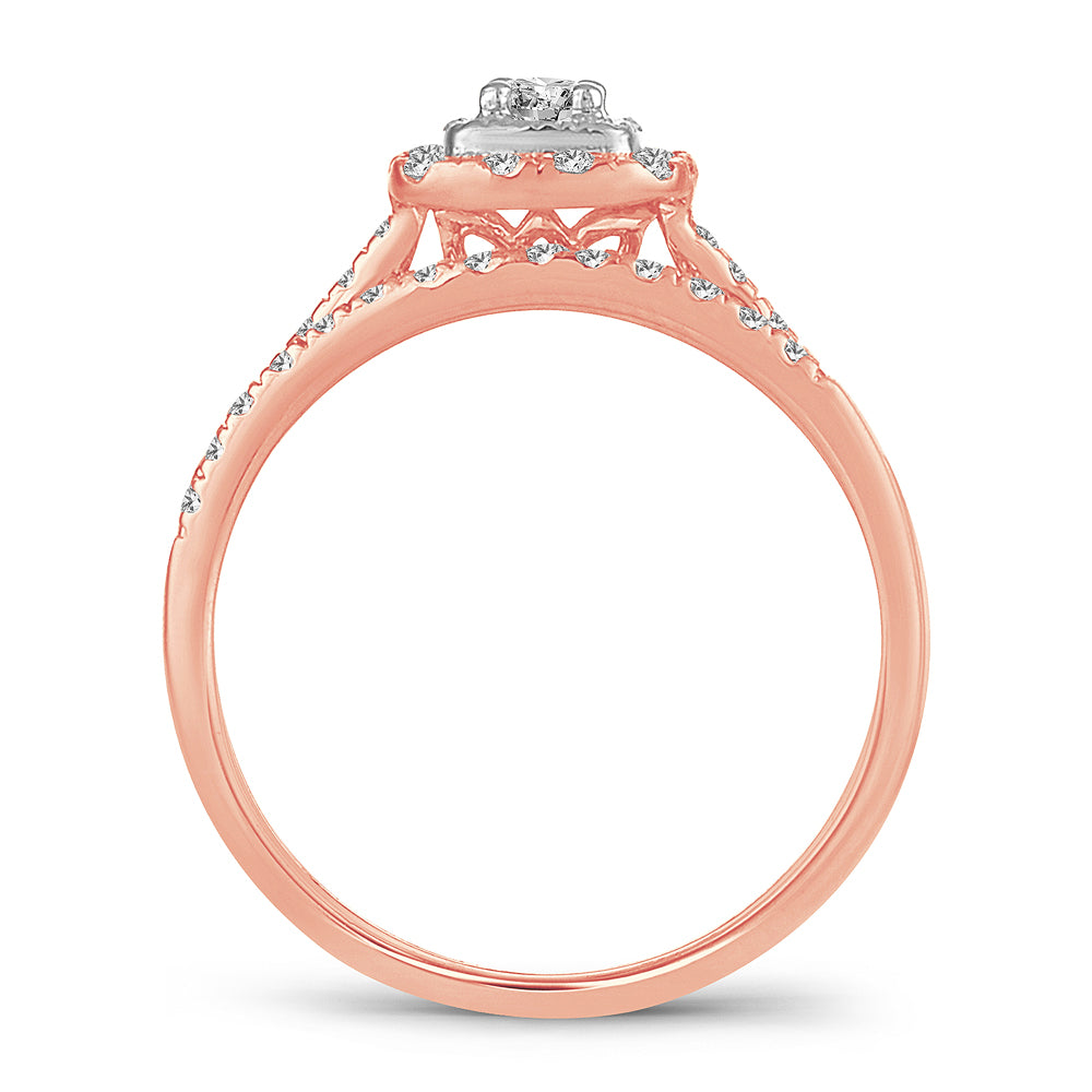 Romantic 14k Rose Gold Lab Diamond Engagement Ring (0.33CT)