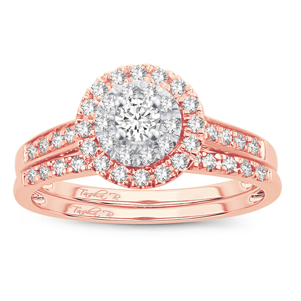 14K Rose Gold 0.50CT Diamond Bridal Ring