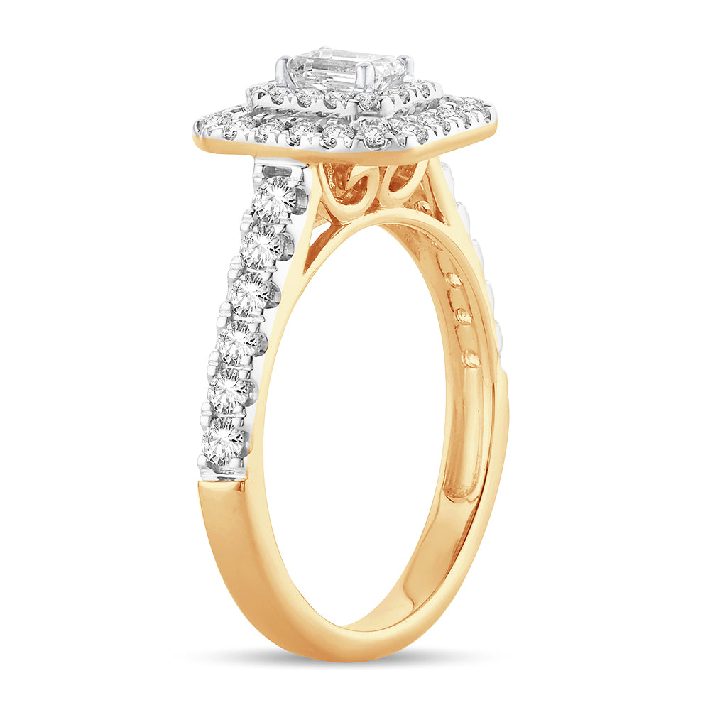 14k Yellow Gold 1ct Lab Diamond Womens Engagement Ring