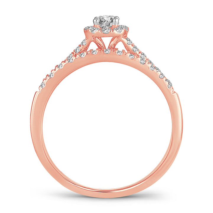 Romantic 14k Rose Gold Lab Diamond Bridal Ring (0.50CT)
