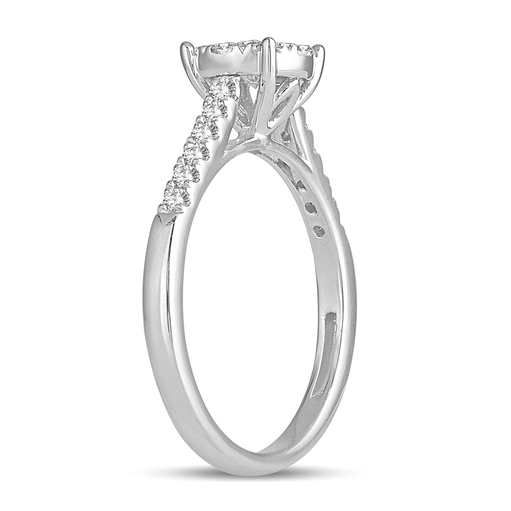 Timeless 14k White Gold Lab Diamond Engagement Ring 0.50CT
