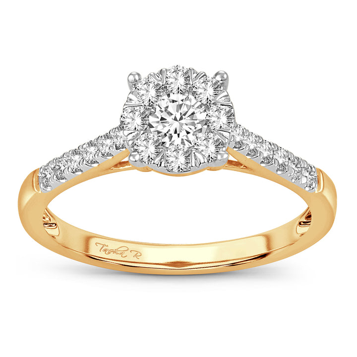 Luminous 14k Yellow Gold Lab Diamond Engagement Ring 0.5CT